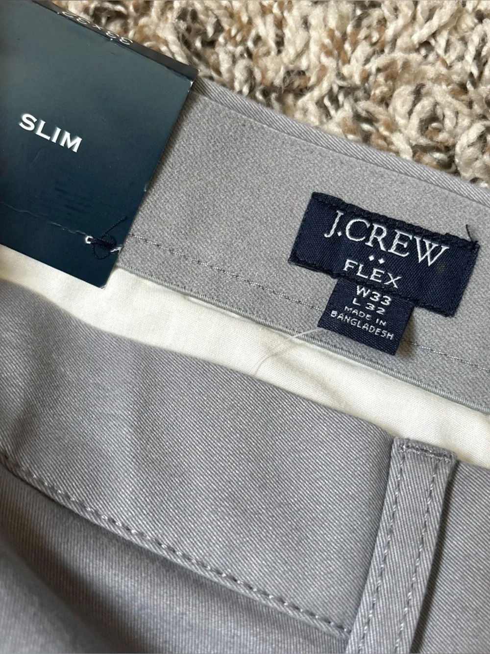 J. Crew Men’s Light Gray Slim Chino Pants